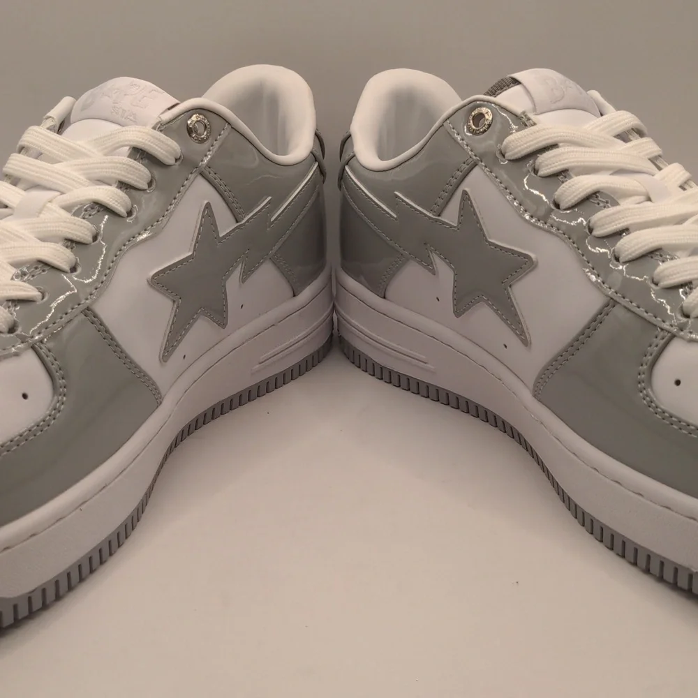 New A Bathing Ape Bapesta Men's Sneakers Light Grey Sz 12 - Picture 5 of 13